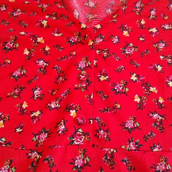 Zara red floral mini dress M - Picture 5 of 8